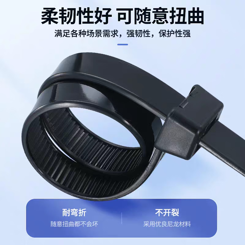 Tianyi self-locking nylon cable ties, cable management tape, host installation, gardening, cable desktop cable management, wire binding straps, black 3.6*250mm, 250 pieces