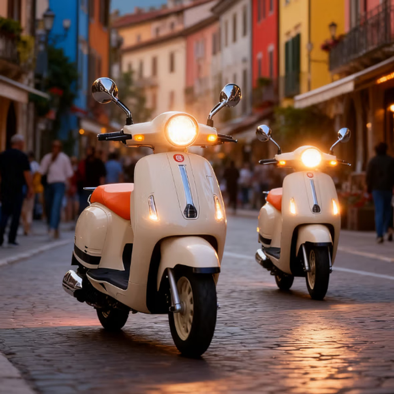 Breaking the boundaries of small cara round light model 125 scooter fuel 2025 model compact transportation free purchase tax ivory white