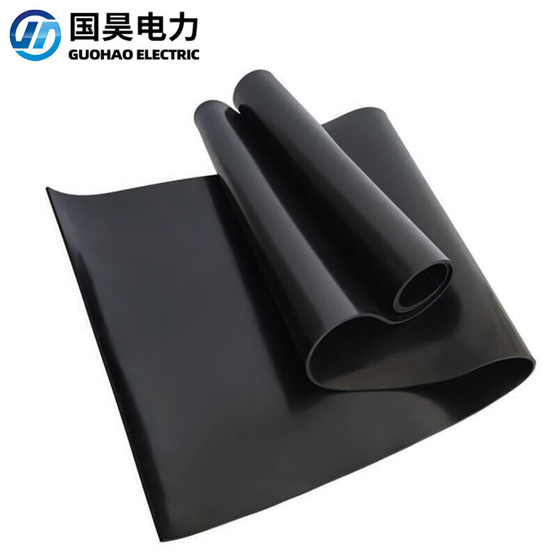 Guohao Electric Power High Voltage Insulating Mat 35kv Insulating Rubber Mat Floor Mat Black Industrial Power Distribution Room Rubber Sheet 1m*5m*12mm Thick/Roll Rubber 35KV 5 Days