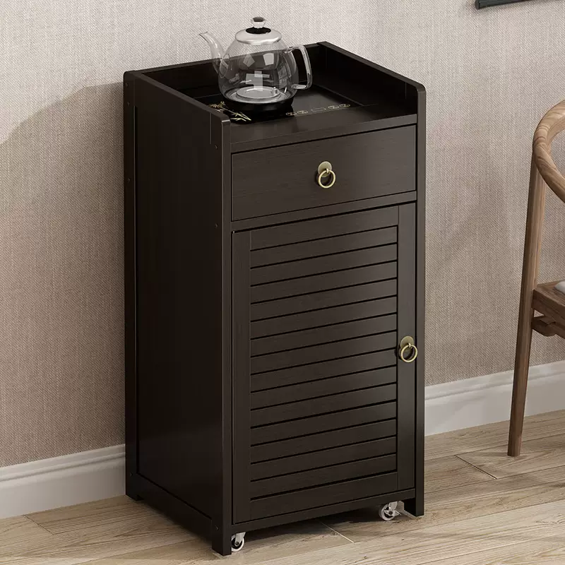 Yusenyi Pure Water Bucket Cabinet Automatic Water Supply Drinking Machine Cabinet Office Living Room Home Mobile Tea Cabinet Barrel Water Shelf Brown (Changhong Door) Single Draw Tea Bar Machine-Single Stove Electrical Appliances