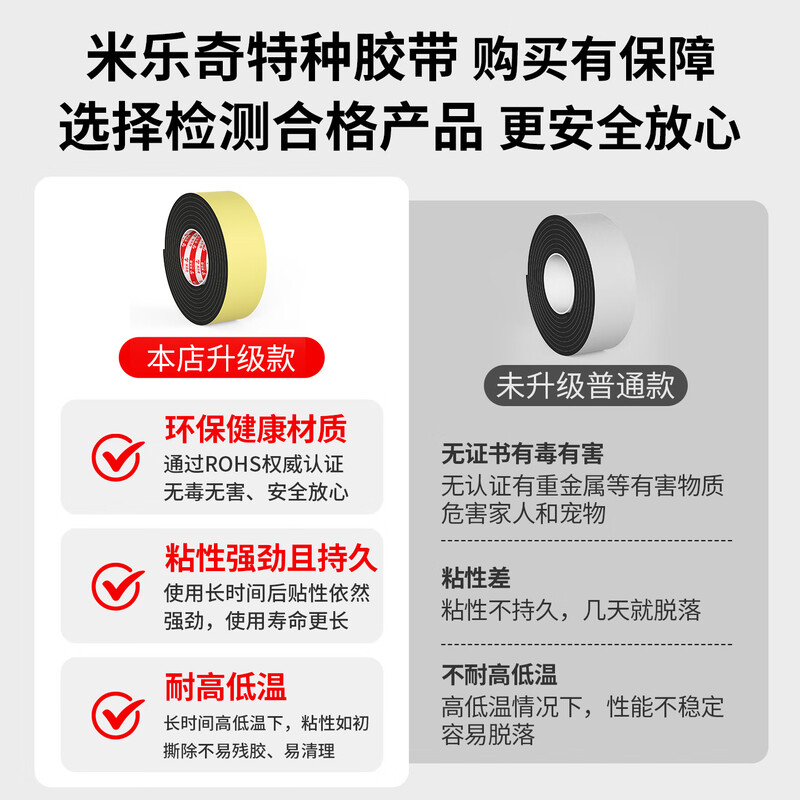 Mileqi thickened furniture foot pads eva foam tape chair anti-slip foot pads wear-resistant high-density shock-absorbing silent stickers furniture table sound insulation gasket anti-scratch floor protection pad thick 50mm wide * 2 meters long 5mm thick