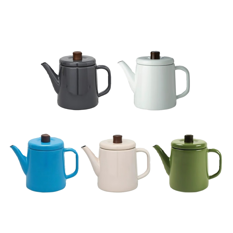 Enamel boiling water white teapot open flame induction cooker coffee hand brewing kettle 1.5L green - 1.5L 1L (inclusive) - 2L (not included)