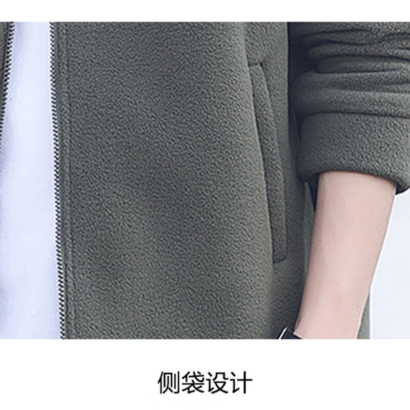 Playboy (PLAYBOY) jacket men's autumn and winter casual versatile velvet thickened windproof stand-collar jacket for young and middle-aged people Green L