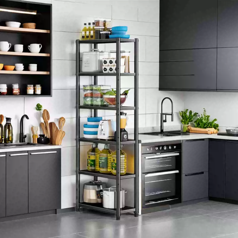 Yusenyi carbon steel kitchen rack floor-standing multi-layer microwave oven storage sandwich shelf household storage goods 20 wide 45 long 70cm high 3 layers (carbon steel)