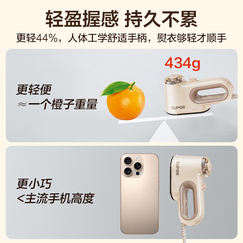 SUPOR handheld garment steamer steam electric iron ironing machine home portable large steam jet ironing machine mini home appliance travel garment steamer off-white ESP-301A