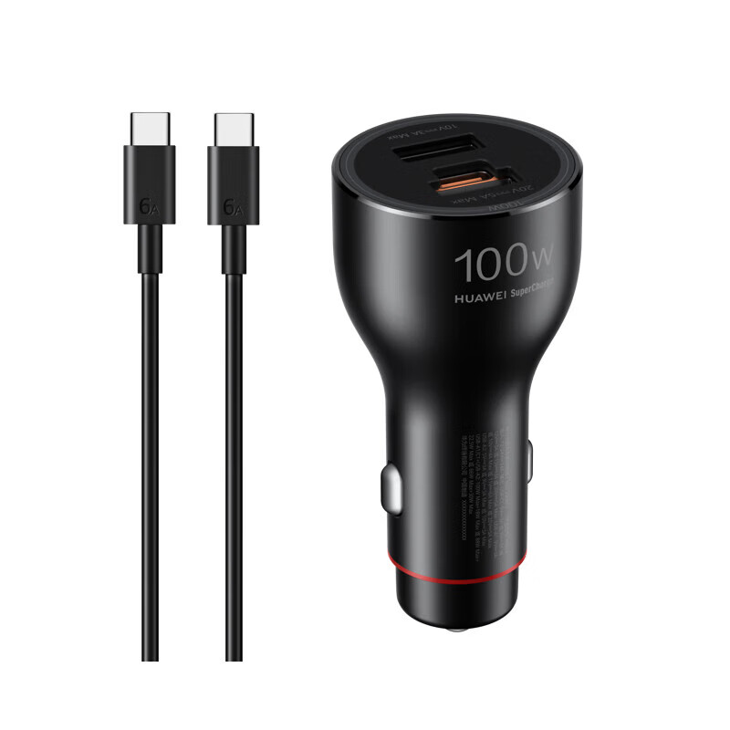 Huawei (HUAWEI) original 100W car charger super fast charging mate70 Pura80 pro mobile phone tablet universal car charger Huawei 100W fast charging built-in Type-C 6A cable
