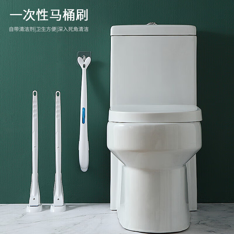 Japanese toilet brush, disposable toilet brush, disposable toilet brush with no dead ends, self-contained cleaner, dolphin style + 12 replacement heads + hook