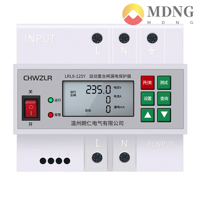 MDNG intelligent lightning protection switch leakage protector automatic reclosing 220v self-resetting over-under voltage power supply protector 2P 100A