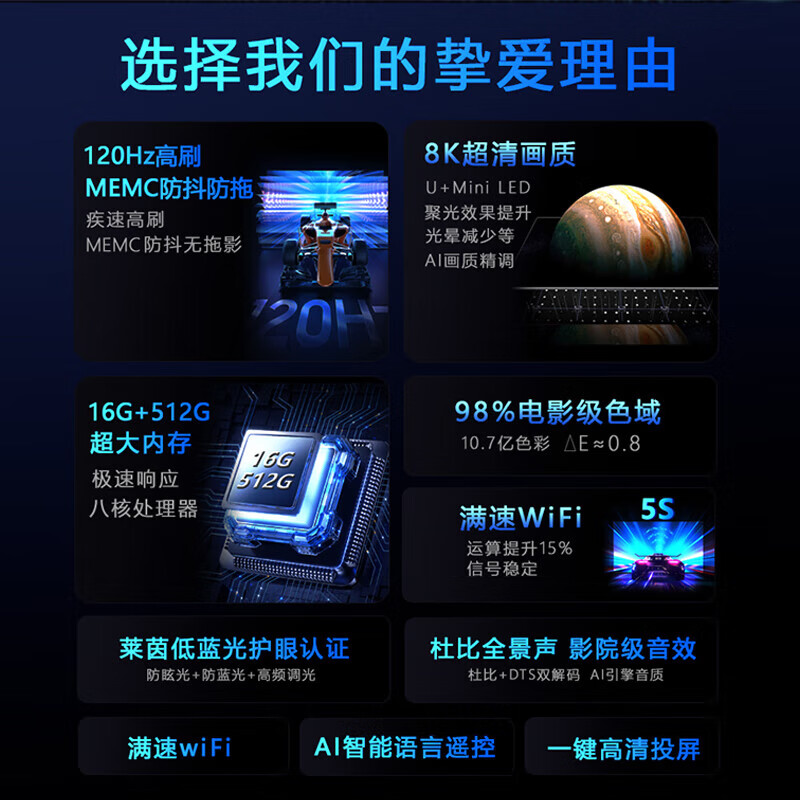 Ace Hong smart TV limited time subsidy ultra-thin smart screen 8K ultra-clear LCD smart network flat-panel TV first-class energy efficiency home large screen living room bedroom hotel 85 inches 202 new smart screen top voice version 16+512G+ film and television membership free door-to-door installation