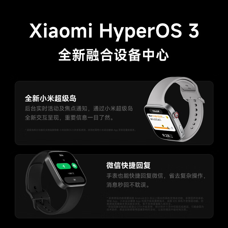Xiaomi (MI) REDMI Watch 6 ThePaper OS 3 Heart Rate and Blood Oxygen Monitoring Bluetooth Call Smart Watch Xiaomi Auto New Product REDMI Watch 6 Bright Moon Silver