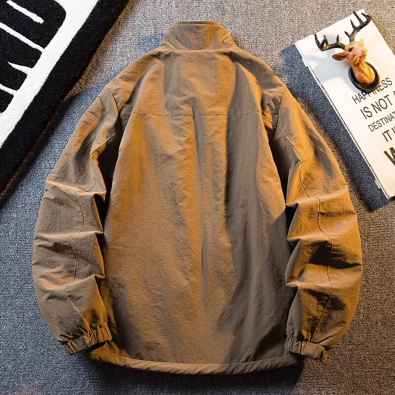 Kuraishi Kazuki's trendy brand double-sided velvet thickened jacket for men in autumn and winter new style versatile fashionable simple warm casual top black. The size is small. It is recommended to go up one size. XL. Recommend 131-145 pounds.