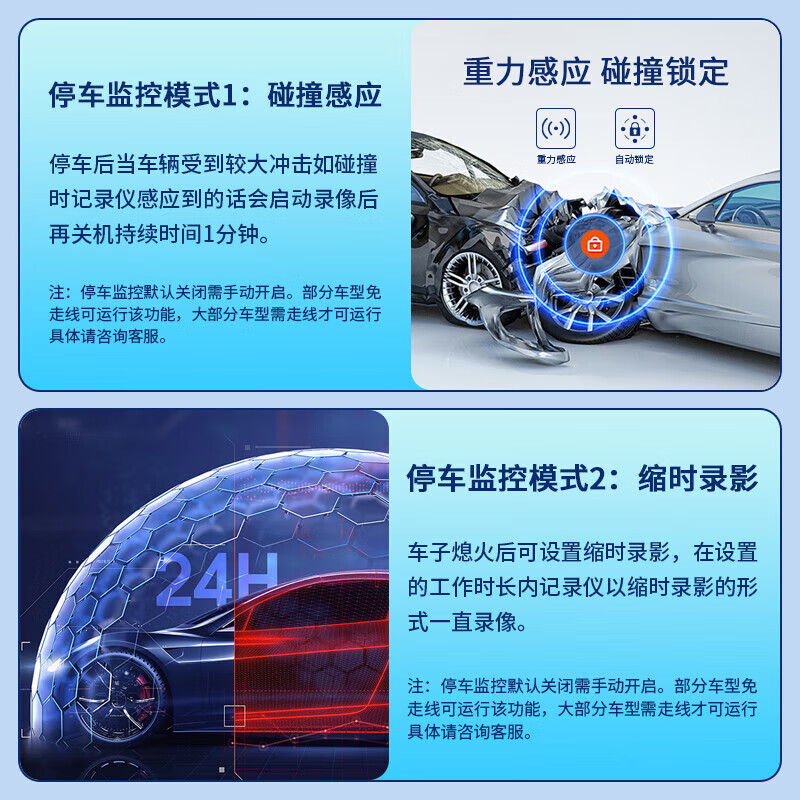 Dachang Lanyue Wuling Hongguang miniev driving recorder Macaron four-door version special mini lossless installation without wiring 2024 model Hongguang mini special dual lens 2160p 4K + rear 1080P + 64G