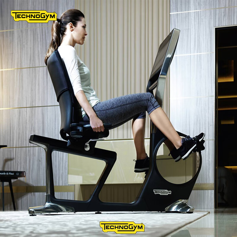 Technogym home exercise bike RECLINE PERSONAL luxury smart horizontal backrest spinning exercise bike imported black - scheduled to be shipped in about 30 days