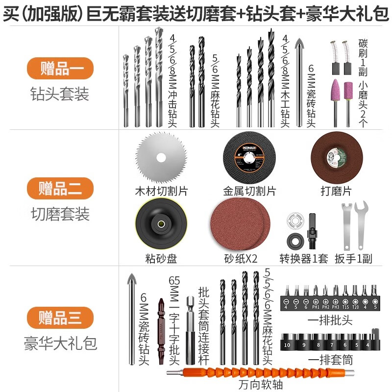 Household hardware electric drill electric hand tool set electrician's special multi-functional repair woodworking tool box (enhanced version) Big Mac set