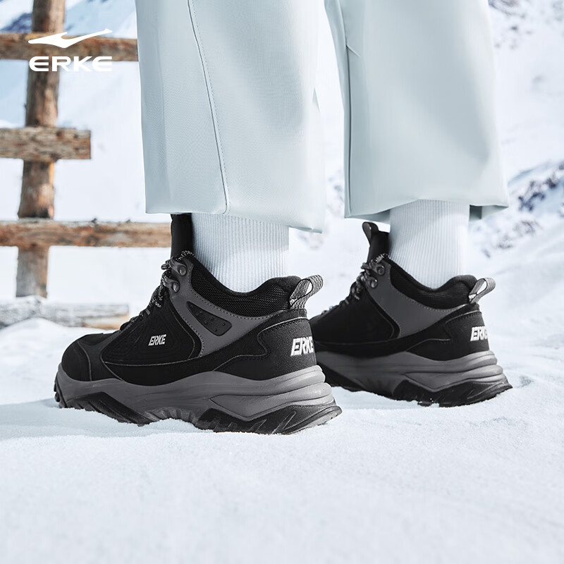 Hongxing Erke plus velvet cotton shoes men's casual non-slip men's shoes non-slip warm thickened sports board shoes men Nuanyang 3