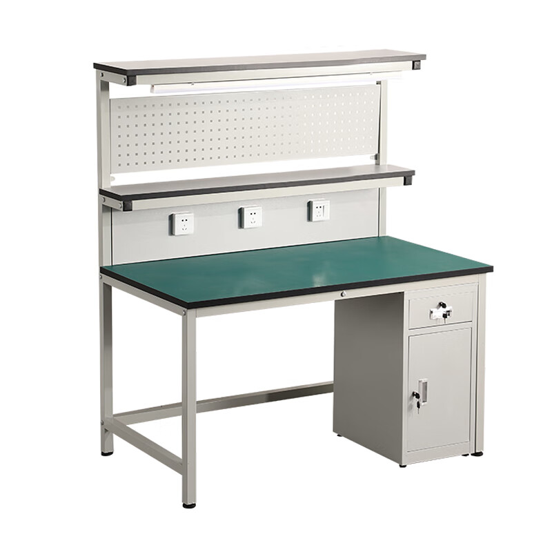 Kegang anti-static workbench workshop with lights and sockets operation table maintenance table school drawer cabinet office desk multi-function computer table can be customized floor-standing cabinet with hanging plate 1000*600*1600