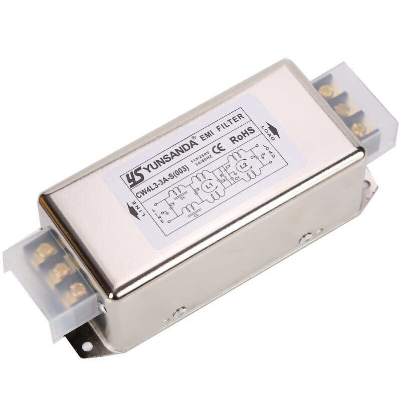 Zhongchi anti-interference three-level CW4L3 four-level CW4L4 five-level CW4L5 single-phase AC power filter 220V free shipping CW4L3-3A-S (003) three-level filtering three times