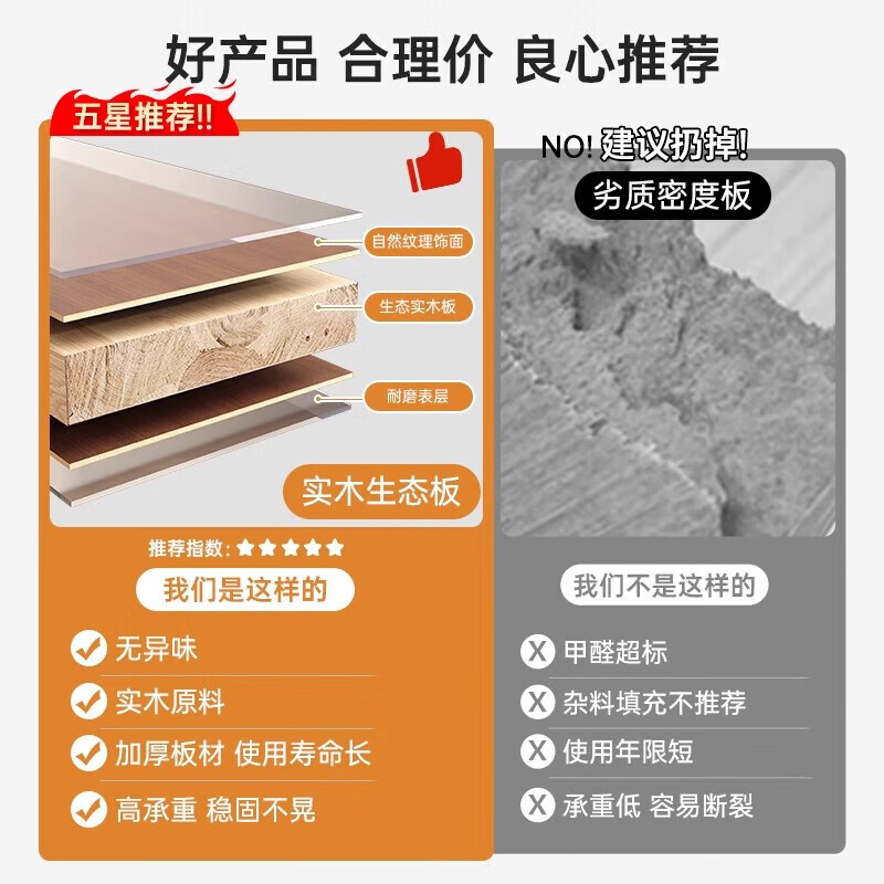 Limuding light luxury sideboard wine cabinet against the wall one-piece home kitchen cabinet cupboard living room storage cabinet multi-functional solid wood ecological board dark walnut color 100CM door-to-door delivery package installation