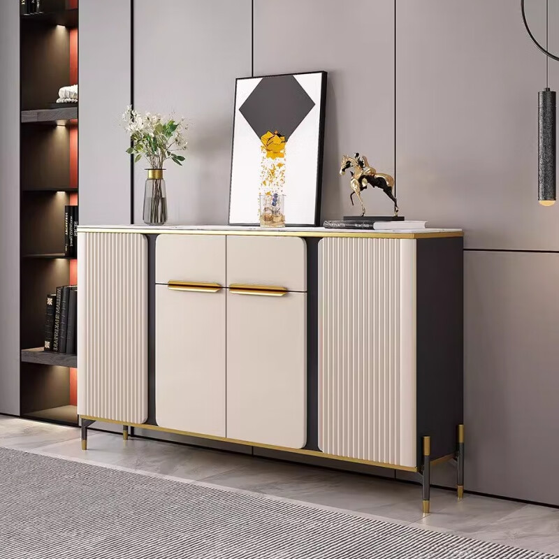 Memory Travel Light luxury slate countertop sideboard wine cabinet multi-functional living room storage tea home kitchen wall cupboard