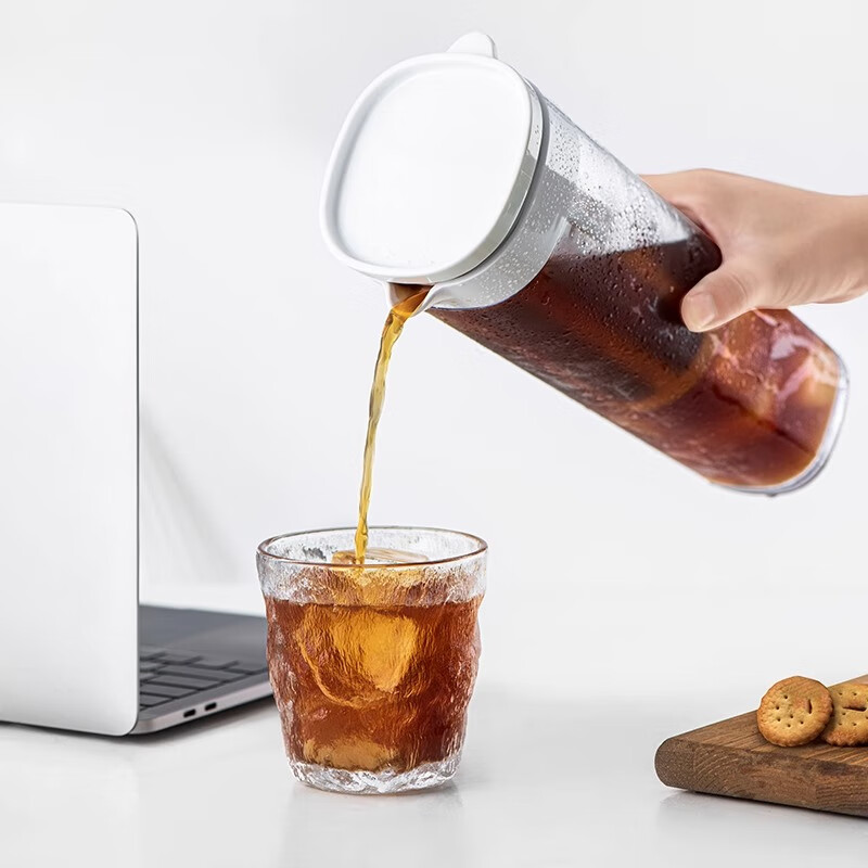 Wilkie coffee cold brew pot large capacity cold brew pot cold brew cold brew cup coffee pot cold brew teapot cold brew tea cup cold kettle white 1100ML