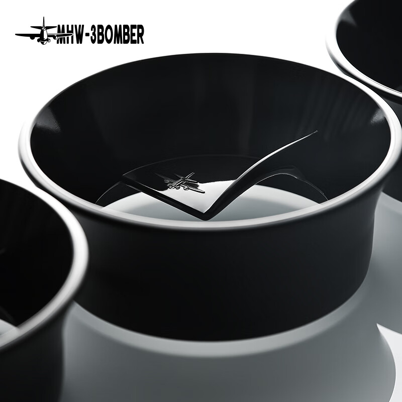 MHW-3BOMBER Bomber Moka Pot Powder Distributor Special Coffee Powder Receiver Single and Double Valve Universal Anti-Flying Powder Accessories Black