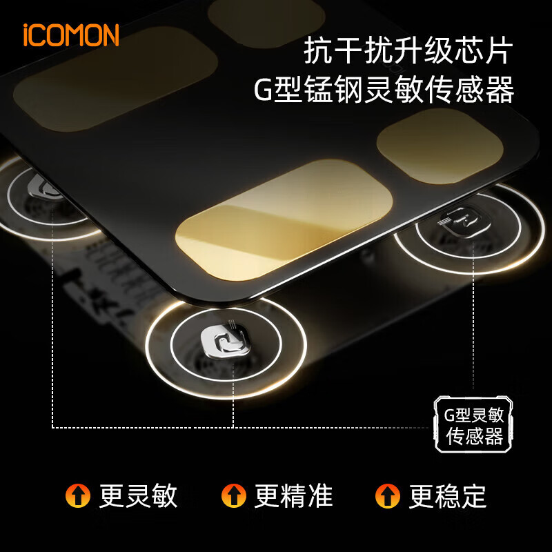 Wolai (ICOMON) professional eight-electrode body fat scale electronic scale human body household small precision dormitory electronic scale home weight loss fitness health monitor as a holiday gift for parents Professional eight-electrode | One charge can be used for half a year