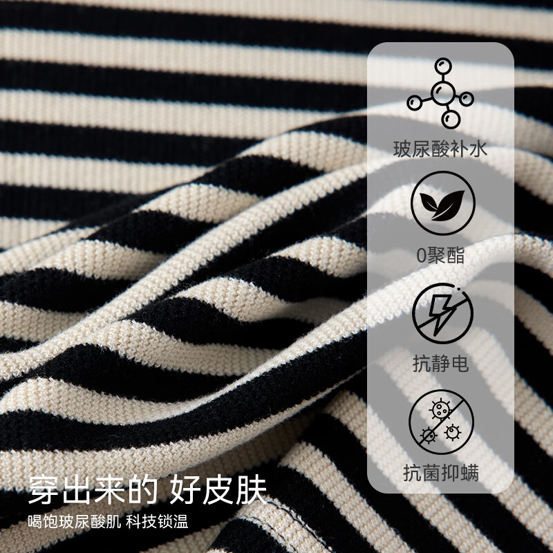 Catman half-turtle collar bottoming shirt for women with black and white stripes, autumn and winter long-sleeved advanced slim-fitting warm top