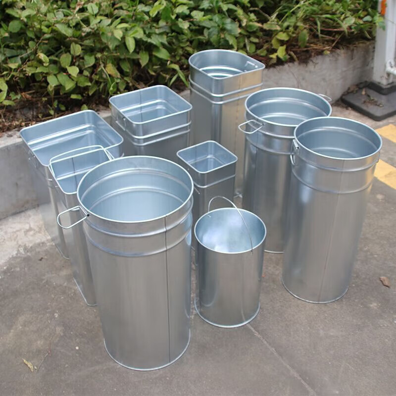 Trash bin liner customized iron sheet stainless steel indoor and outdoor large-capacity peel bin galvanized round square special-shaped inner barrel galvanized round liner 25.5X48