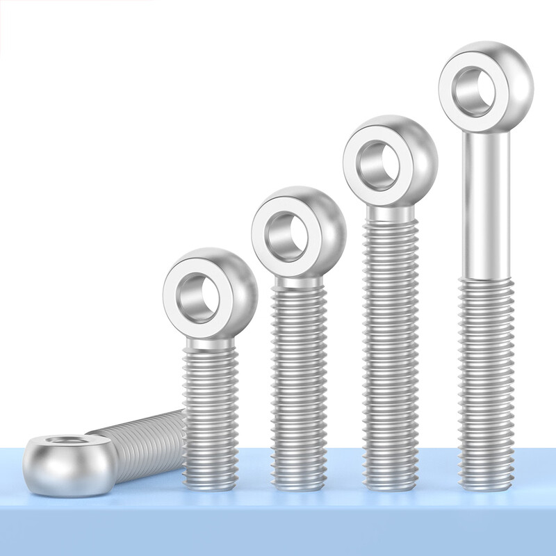 Jinggong 304 stainless steel live joint screws, live joint screws, slip knot screws, lifting rings, fish eye screws, bolts with holes, 6L M10*60 (2 pieces), thread length 50