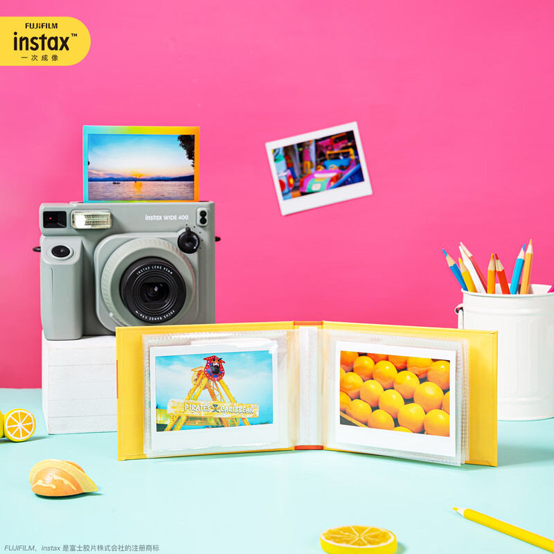 FUJIFILM one-time imaging instax wide format photo album warm orange moment wide format photo album warm orange moment