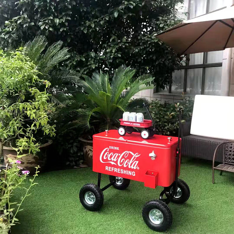 OTHER Coca-Cola hand-pulled trolley insulated truck refrigerated truck ice bucket insulated box outdoor camping refrigerated food storage Coca-Cola hand-pulled trolley insulated truck refrigerated