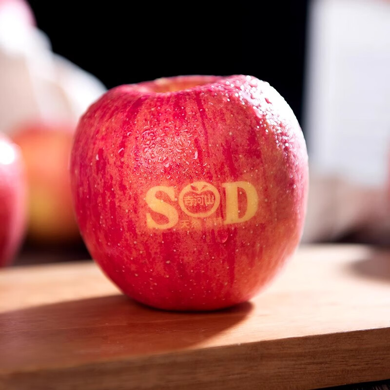 Muke Henan Lingbao Apple Temple Heshan natural selenium-rich apple SOD apple red Fuji fresh fruit New Year gift box without sod characters 80-85mm 15 pieces gift box shipped directly from the place of origin with SF Express free shipping