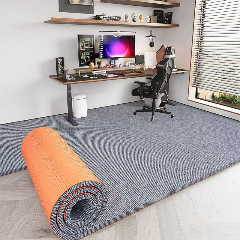 BangYuan soundproof floor mat ultra-quiet and thickened home gaming room sliding chair mat non-slip absorbent mat shock-absorbing large carpet light gray TPE single stripe 6mm 40cm*60cm sample