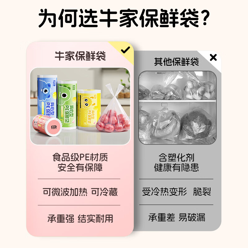 Niujia Youpin vest fresh-keeping bag food grade small thickened plastic convenience bag 20*25cm 200 pieces