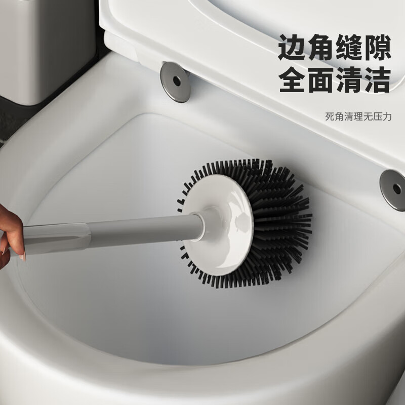 Toilet brush with no dead ends, household wall-mounted toilet brush, pit cleaning god long-handled toilet brush, aluminum alloy rod toilet brush * 3