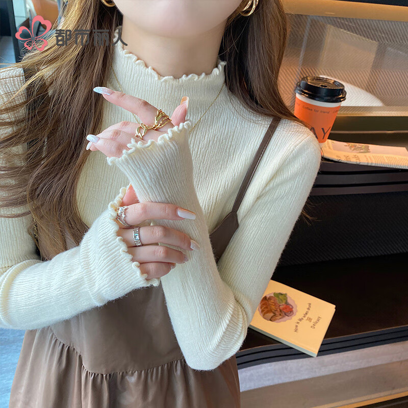 Urban beauty's fungus bottoming shirt for women with western style 2025 new autumn and winter half turtleneck sweater high-end knitted sweater top