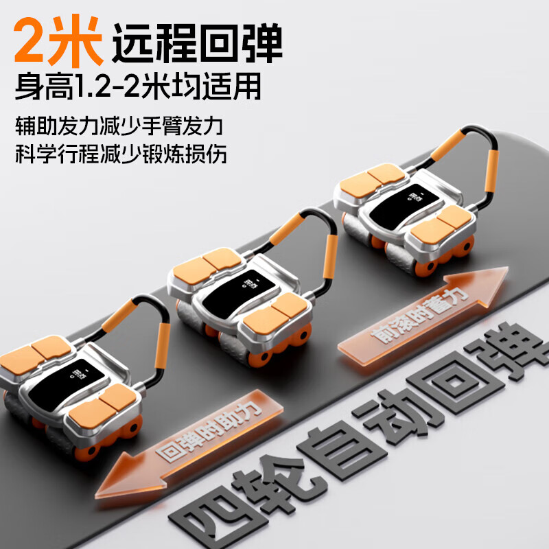 Abdominal wheel automatic rebound home elbow support exercise abdominal muscle wheel flat support fitness equipment abdominal curling roller for men and women black smart upgrade + strong rebound + kneeling pad + counter