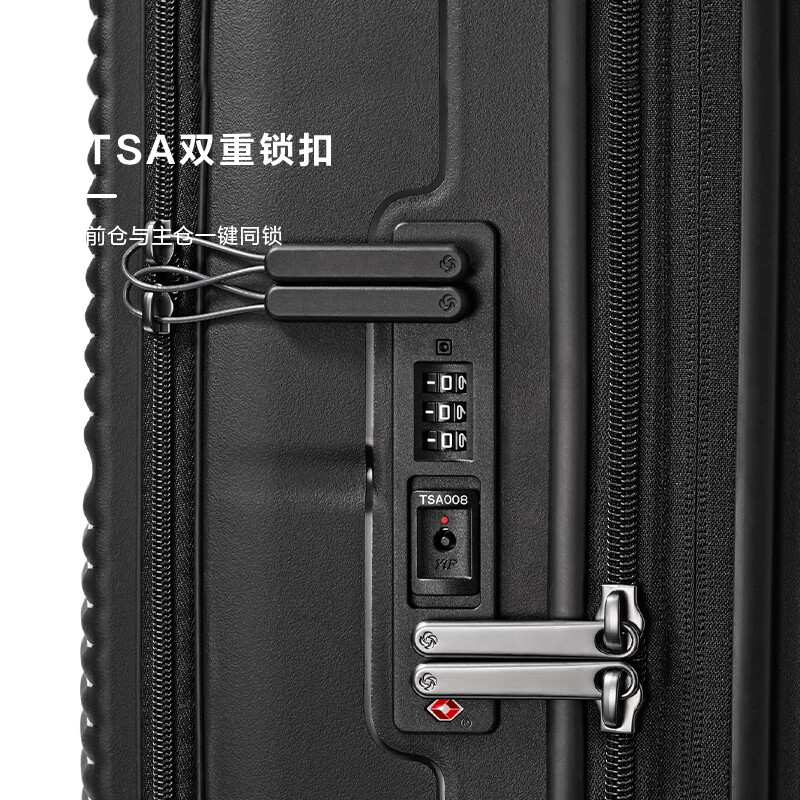 Samsonite suitcase 24-inch front opening trolley case PARALUX double door suitcase KT2 black checked lock box