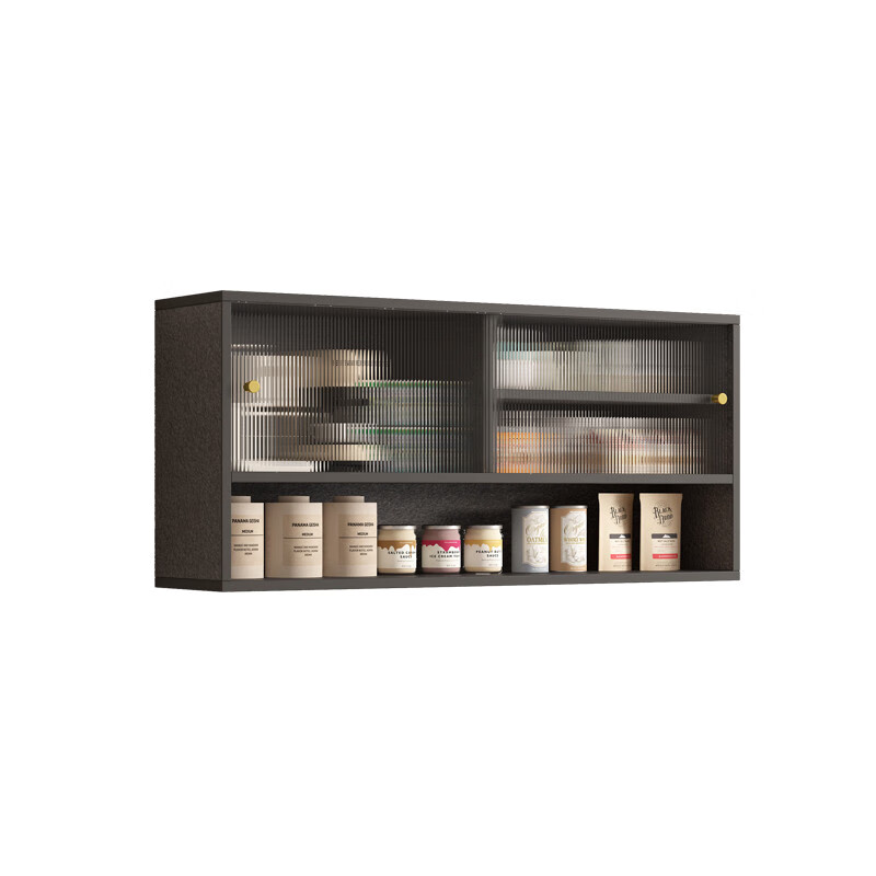 Other restaurants solid wood wall cabinets wall decoration storage cabinets wall bookcases kitchen closet glass sliding door cabinets can be customized length 80 deep 28 warm white_thick back panel assembly