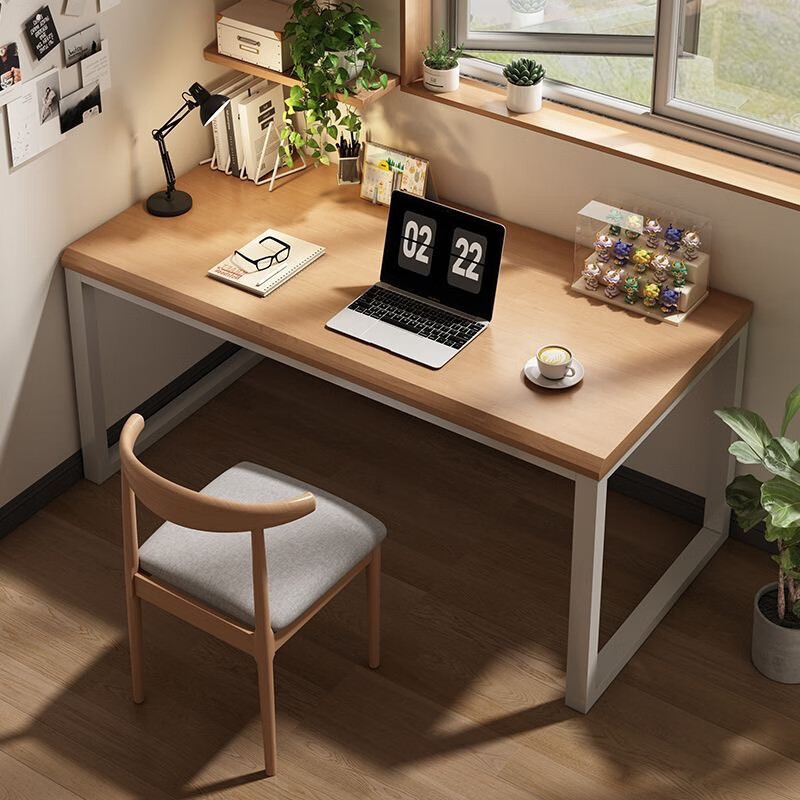 Gujia home desk study table home computer desk desktop desk workbench study corner desk bookshelf integrated table Gujia selection | thickened desktop wood color 120*60*75 brand guarantee | worry-free after-sales SF/Debon door-to-door delivery