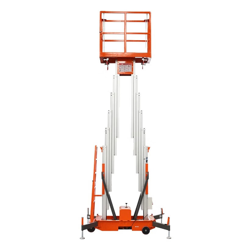 Bixit Lift Mobile Scissor Electric Lift Platform Fully Self-propelled Aluminum Alloy Lift Aerial Work Platform Single Column Lift 4 Meters (Manual Traction + Plug-in Lift) Ticket Included