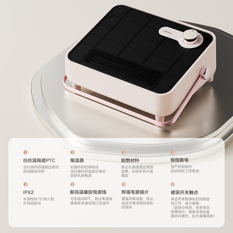 Midea graphene heater bathroom heater household wall-mounted electric bath heater bathroom waterproof electric heater electric heater energy saving electricity saving fast heating small sun HFT20NZ