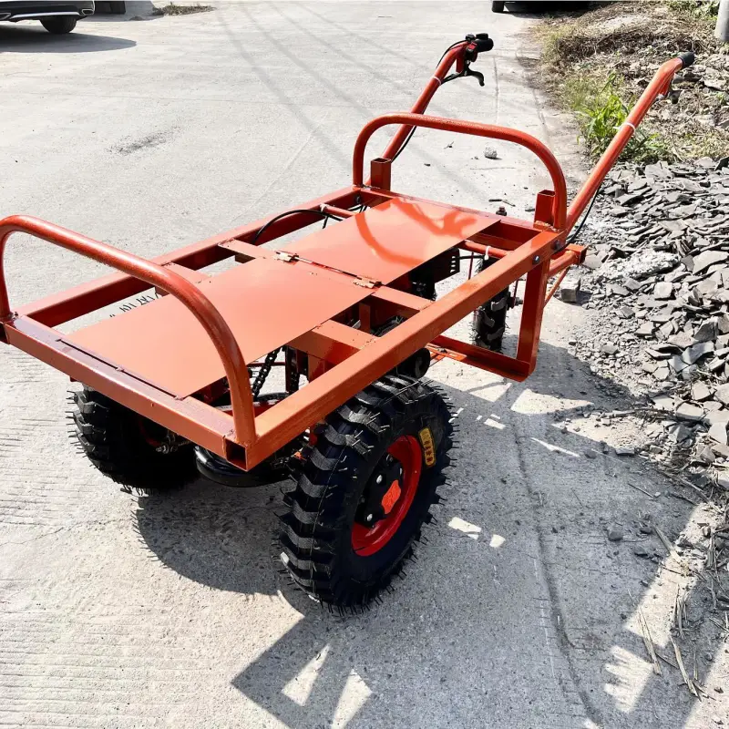 Gumai gasoline diesel electric flatbed truck two-wheeled vehicle to transport construction waste transfer vehicle push two-wheeled vehicle Ji Gong Hot selling differential rear axle 168F diesel electric start two-wheeled vehicle