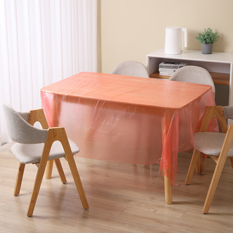 Meiya disposable tablecloth round table plastic waterproof and oil-proof thickened tablecloth round rectangular household color random 180*180CM*8 sheets