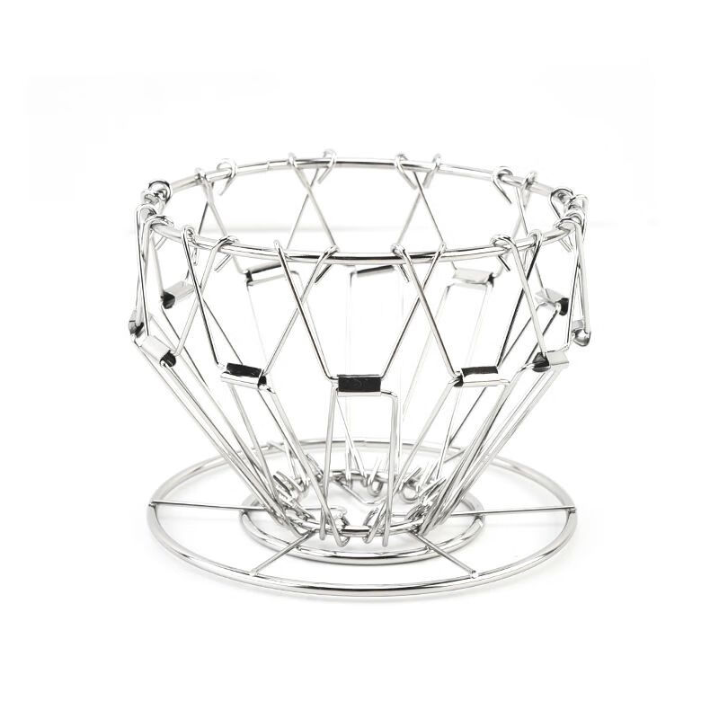 304 stainless steel coffee stand coffee filter hand brewed coffee drip stand Nordic outdoor folding portable filter cup silver