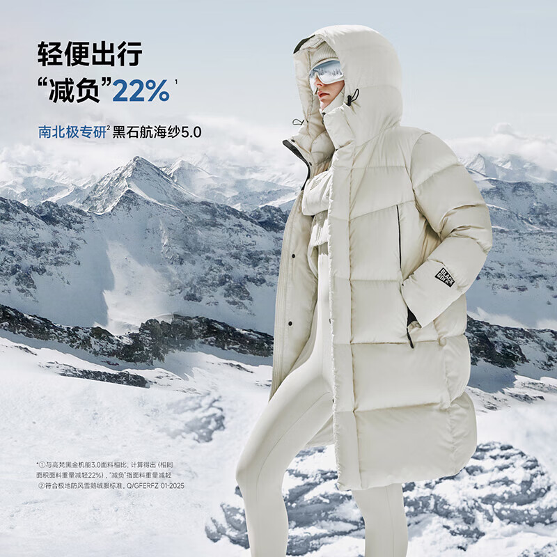 Gao Fan and Chen Haoyu same style black gold goose down jacket function 5.0 six grid 25 new men and women same style thickened down jacket black XS