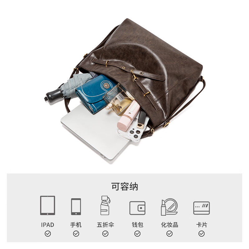 15MINS bag women's bag light luxury brand large capacity shoulder tote bag hobo bag versatile women's crossbody bag New Year's Eve gift