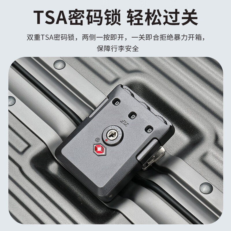 Goldlion Luggage Large Capacity Checked Code Box Lightweight Travel Trolley Case for Men and Women New Year Gift for Men Silver Gray TSA Code Lock 20 Inch (Carry-on Case Suitable for 3-5 Days Short Distance)