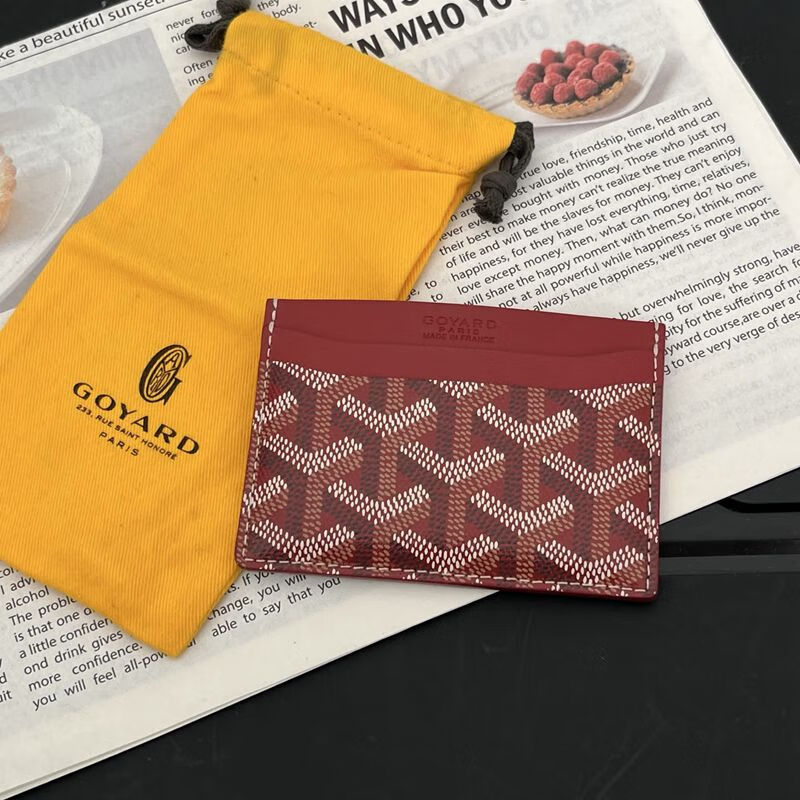 Second-hand 99 new Goya (GOYARD) card holder card holder 10.5 7.5 0.5cm red