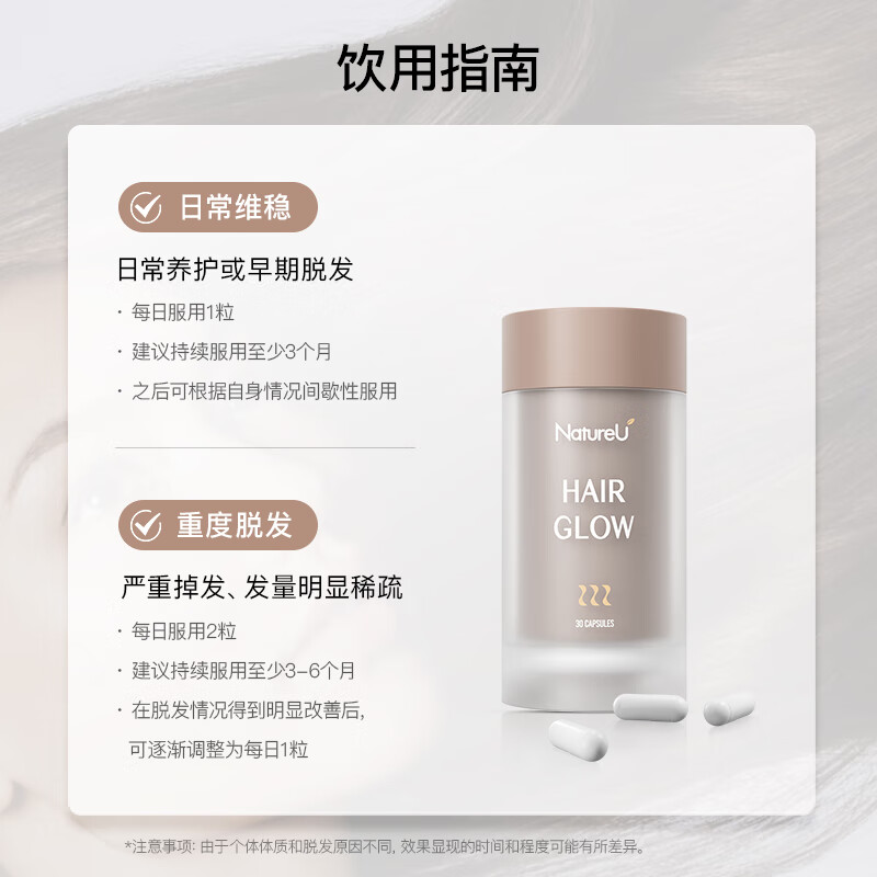 NatureU hair loss prevention hair care biotin saw palmetto unisex a-reductase caviar repair hair follicles anti-hair loss small black shield 6 bottles (repair hair follicles)